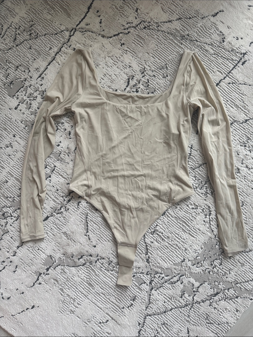 lululemon athletica Long-Sleeve Scoop-Neck Bodysuit in Light Beige
